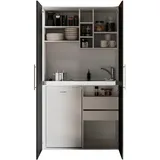 Respekta Küchenzeile Peter 104 cm schwarz/weiß