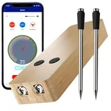 Kabelloses Smart-Fleischthermometer 100m Bluetooth Grillthermometer Bratenthermometer Meat Thermometer Für Oven Ofen Grill Küche BBQ Smoker Rotisserie für den besten papa