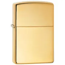 Zippo Sturmfeuerzeug - High Polish Brass, Base Model - Nachfüllbar - Wiederverwendbar - Windfestes Design - Geschenkbox - Made in USA