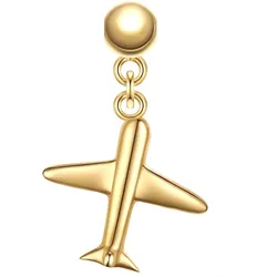 Glanzstücke München Charm Flugzeug aus Sterling Silber in Gelbdold Charms & Kettenanhänger   Damen 