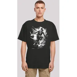 T-Shirt F4NT4STIC "Basketball Splash Sport OVERSIZE TEE", Herren, Gr. XL, schwarz, Obermaterial: 100% Baumwolle, casual, oversize, Rundhals, Kurzarm ohne Bündchen, Shirts, Print