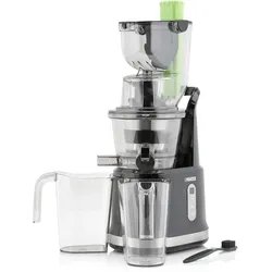 Princess 202045 Entsafter "Easy Fill", Langsamer Entsafter, Schwarz, Silber, LED