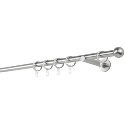 20mm,1-läufig,Rohr,Wandträger 12cm,Endstück ball Farbe: Edelstahl-Optik, Größe: 330cm