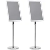 vidaXL A3 Pedestal Plakatständer 2 Stück Silber Aluminiumlegierung