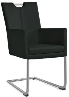 Niehoff Colorado Schwingstuhl AL 652, Rundrohr, Leder Napoli schwarz