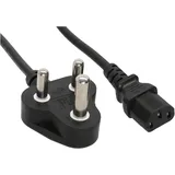 InLine Netzkabel, Netzst. Südafrika 5A Typ D auf Kaltgerätestecker C13, 1,8m