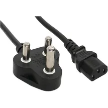 InLine Netzkabel, Netzst. Südafrika 5A Typ D auf Kaltgerätestecker C13, 1,8m
