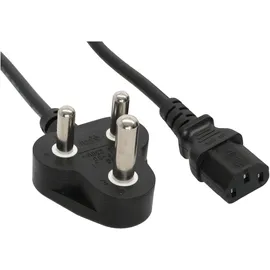 InLine Netzkabel, Netzst. Südafrika 5A Typ D auf Kaltgerätestecker C13, 1,8m