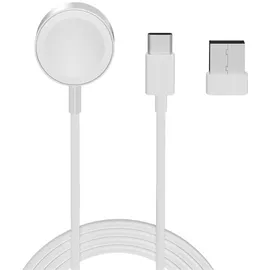 AccuCell Ladekabel passend für Apple Watch Ultra 49mm, Apple Watch Serie 8, SE, 7, 6, 5, 4, 3, 2, USB-C