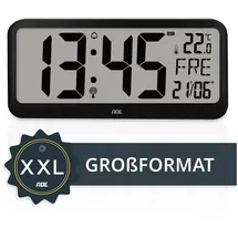ADE Digitale Wanduhr XXL schwarz