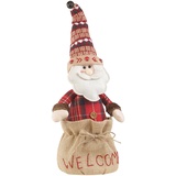 Infactory Weihnachtsmann-Türstopper, "Welcome"-Schriftzug, Sandfüllung, 1,1 kg