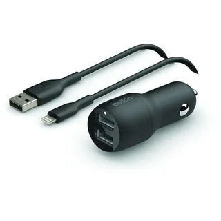 Belkin (Boost Charge Kfz-Ladegerät, USB-Auto-Ladegerät) iPhone 14/14 Plus, Pro, Pro Max, 13, 12, 11 und ältere Modelle, iPad, AirPods Kfz-Ladegerät