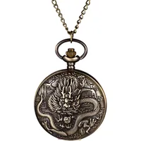 Avaner Damen Taschenuhr mit Kette Drachen Analoge Quarz Taschenuhr mit Arabische Ziffern Pocket Watch für Frauen Männer