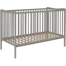 baby happy bliss Babybett Kinderbett Gitterbett aus Massivholz 120x60 cm Taupe