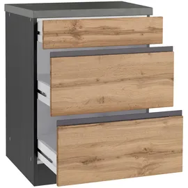 Held Unterschrank Turin 60 x 86 x 60 cm Graphit/Eiche