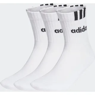 Adidas 3-Streifen Linear Half-Crew Cushioned Socken, 3 Paar White / Black 40-42