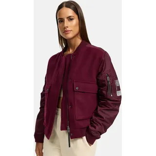 Navahoo Damen, Bomberjacke leichte Übergangsjacke mit Ärmelraffung Willstehaben 14 Wine Gr. XXL - XXL