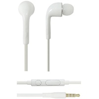 K-S-Trade Kopfhörer Headset Für Samsung Galaxy A72 Mit Mikrofon U Lautstärkeregler Weiß 3,5mm Klinke Kabel Headphones Ohrstöpsel Ohrstecker