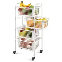 Metaltex CARRITO 4 CESTOS 'Miami' Blanco