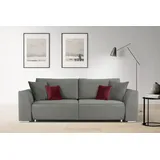 INOSIGN 3-Sitzer INOSIGN "BEATRICE, B: 250 cm - wahlweise mit Bettfunktion", grau, B:250cm H:92cm T:107cm, Sofas, u. Bettkasten, incl. 2 Zierkissen