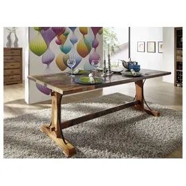 Massivmoebel24 Altholz Esstisch 140 x 76 x 90 cm mehrfarbig