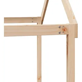 vidaXL Kinderbett Dach 207 x 80,5 x 151,5 cm Kiefer massiv braun