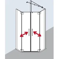 Kermi Pasa XP Fünfeck-Duschkabine mit Pendeltür 90 x 90 cm PXF4309020VAK