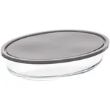 SECRET DE GOURMET Großer ovaler Lebensmittelbehälter aus Glas und Kunststoff oval glasform 30 x 21 cm