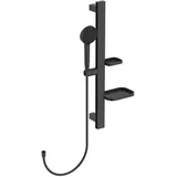 Ideal Standard Alu+ Brausegarnitur mit Stange und Ablage Schwarz BD586XG