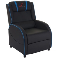 Fernsehsessel HWC-D68, HWC-Racer Relaxsessel TV-Sessel Gaming-Sessel, Kunstleder schwarz/blau