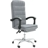 vidaXL Bürostuhl mit Liegefunktion Stoff Hellgrau