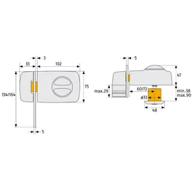 ABUS 7030 S EK Zusatzschloss Silber