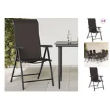 vidaXL Gartenstühle 8 Stk. Klappbar Schwarz Kaffeebraun Poly Rattan