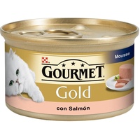 Purina Gourmet Gold Mousse Nassfutter für Katzen mit Lachs, 24 Dosen à 85 g