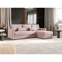 Schlafsofa ADELINDE – rosa, rechte Ecke - Rosa