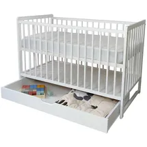 Kids Collective Babybett weiß Holz, Kiefer, 60x120 cm, Babymöbel, Babybetten, Gitterbett