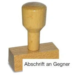 AMOS Textstempel LST803 mit Text Abschrift an Gegner Holz braun
