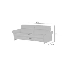 meinSofa Einzelcouch Leder 2-Sitzer Beige