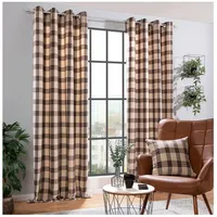 Heimtexland ® Ösenschal Cosy mit Woll-Charakter Blickdicht Tartan kariert