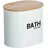 Wenko Badbox Gara mit Deckel Weiß, - Aufbewahrungsbox, Badkorb, Stahl weiß/Bambus 14,5x13,5x10,5cm,