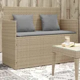 Teenpull – Gartenbank Mit Kissen Beige Poly Rattan