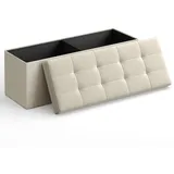 Songmics Sitzbank Truhenbank Beige 110 x 38 x 38 cm