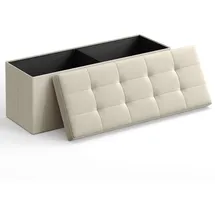 Songmics Sitzbank Truhenbank Beige 110 x 38 x 38 cm