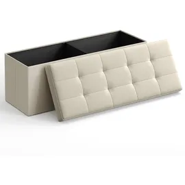 Songmics Sitzbank Truhenbank Beige 110 x 38 x 38 cm
