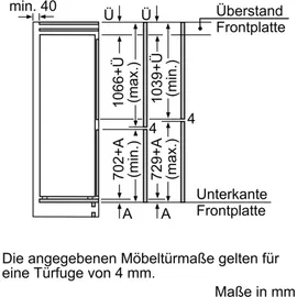 Siemens iQ100 KI86NNFE0 Einbau-Kühlgefrierkombination (260 l, 1772 mm hoch)