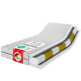 MSS e.K. Tonnentaschenfederkernmatratze Medic Plus | 90 x 200 cm | H3 | 7-Zonenaufbau | Komfortschaum | Höhe ca. 21 cm | hochwertiger Mikrofaserbezug Classic | schadstoffgeprüft