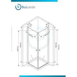Buylando Sofia Eck-Duschkabine 80 x 195 cm Klarglas