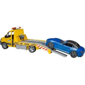 Bruder 02675 MB Sprinter Autotransporter mit Light - Sound Modul und BRUDER Roadster