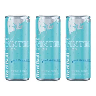 Red Bull The Winter Edition Iced Vanilla Berry Gummy Berry 3× 250ml - NEU