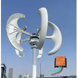 KX-ENERGIE Vertikaler Windgenerator 600W,24V 5 Blatt Laterne Typ Windturbine Magnetische Levitation Windräder Generator mit MPPT Laderegler Geräuscharm Windturbine für Home Industrie